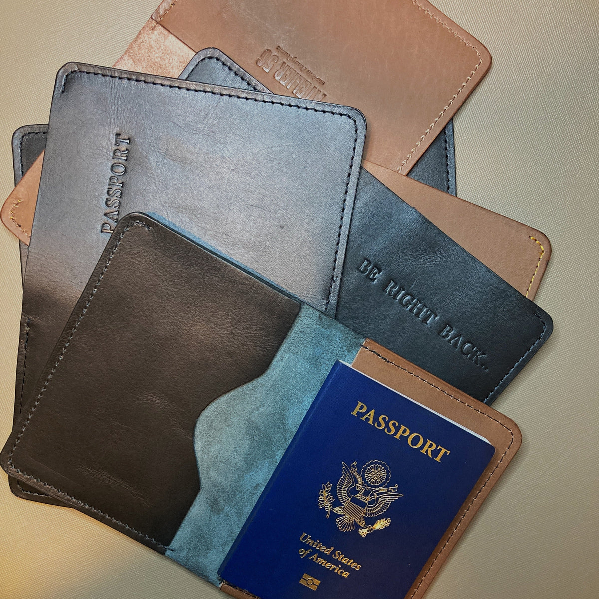 'Atelier 56' Leather Passport Holder ATELIER 56